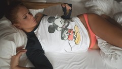 Woman ass stomach navel beds legs bedroom boobs Russians 