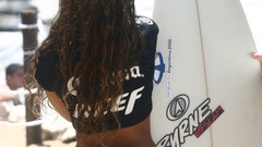 Woman ass surfing thong