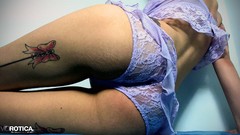 Woman ass tattoos lingerie panties Viorotica Magazine
