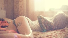 Woman ass tattoos lying down panties Russians Karina Toby