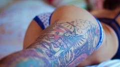 Woman ass tattoos models panties
