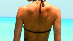 Woman ass wet outdoors butt thong