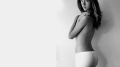 Woman ass white background brunettes pantyhose leggings topless