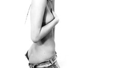 Woman ass white background legs nude boobs Simple Background 