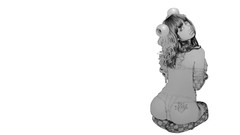 Woman ass white background tattoos panties artwork Simple 