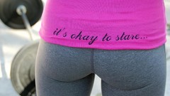 Woman ass yoga pants