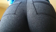 Woman ass yoga pants