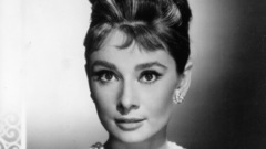 Woman Audrey Hepburn grayscale