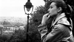 Woman Audrey Hepburn grayscale