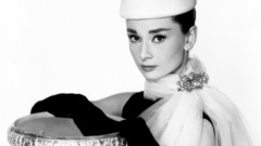 Woman Audrey Hepburn grayscale