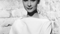 Woman Audrey Hepburn monochrome grayscale