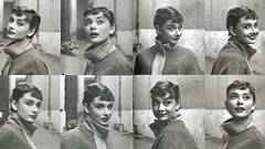 Woman Audrey Hepburn monochrome models