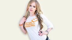 Woman Avril Lavigne blondes brunettes bra panties