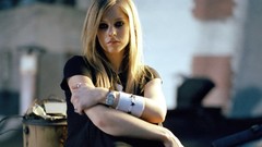 Woman Avril Lavigne blondes singers eyeliner