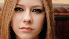 Woman Avril Lavigne faces blondes green eyes singers musicians