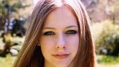 Woman Avril Lavigne faces brunettes singers