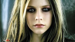 Woman Avril Lavigne faces singers