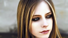 Woman Avril Lavigne faces singers