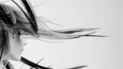 Woman Avril Lavigne grayscale