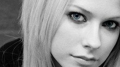 Woman Avril Lavigne grayscale