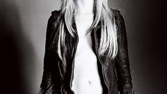 Woman Avril Lavigne grayscale