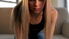 Woman Avril Lavigne singers eyeliner