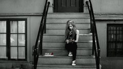 Woman Avril Lavigne stairways
