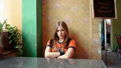 Woman Avril Lavigne t-shirts blondes blue eyes singers musicians