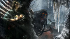 Woman baby Axes hide