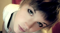 Woman baby short hair bangs