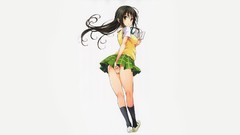 Woman baby white background blush long hair anime girls school 