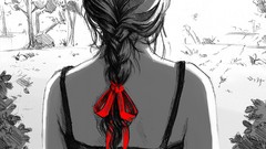 Woman back drawings braids artwork sketches