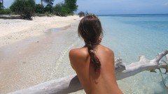 Woman back shoulders outdoors brunettes nude beach girls