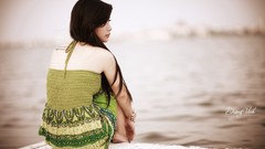 Woman back sitting brunettes