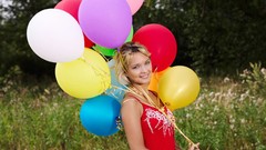 Woman Balloons blondes multicolor