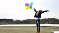 Woman Balloons outdoors