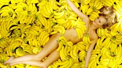Woman bananas blondes nude
