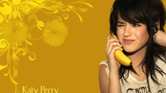 Woman bananas yellow background katy perry singers
