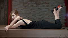 Woman bar asians models black dress Korean Nam Eun Ju