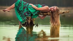 Woman barefoot exotic