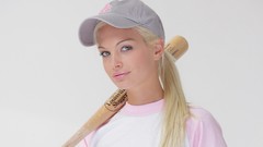 Woman baseball blondes models baseball bats
