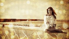 Woman Beaches barefoot