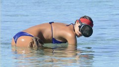 Woman Beaches blondes masks bikini Aida Yespica