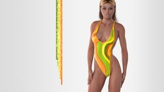 Woman Beaches bra bikini boobs 3D girls swimming pools beach 