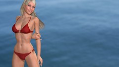 Woman Beaches bra underwear bikini boobs cgi 3D girls beach 