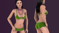 Woman Beaches bra underwear bikini boobs cgi 3D girls beach 