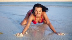 Woman Beaches brunettes bikini