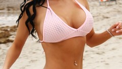Woman Beaches brunettes denise milani cleavage bikini huge boobs