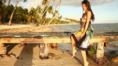 Woman Beaches brunettes Kristina Uhrinova