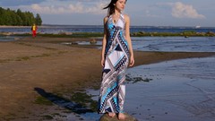 Woman Beaches brunettes Stunners magazine Sasha Rose